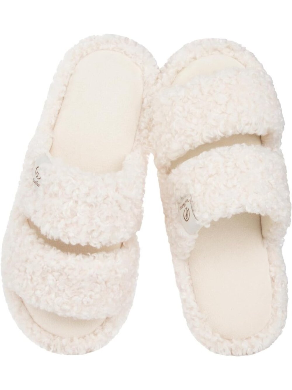 Women's Vanilla Ice Fuzzy Open Toe Comfy Memory Foam Faux Fur Indoor Slippers